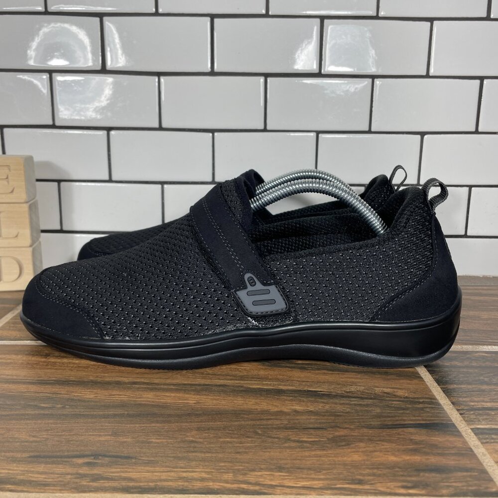 Orthofeet Quincy Shoes Womens Size 11.5 Black Stretch Pain Relief Walking Loafer